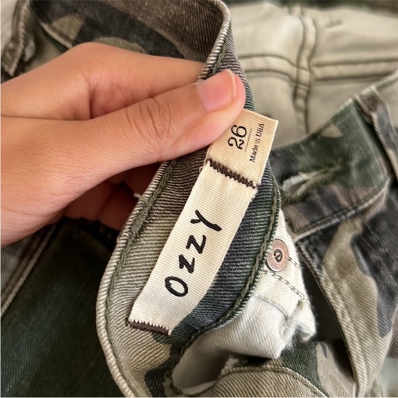 Elizabeth and James Camo Jeans Skinny Denim Green Olive designer textile - Picture 10 of 12